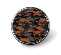 Orange Grey Camouflage Print Enamel Pins for Backpack - Cute Jacket Coat Hat Bags Badge Pins, Funny Unique Novelty Button Pin Women Men Fashion Jewelry Accessories