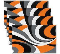 Orange Grey White Geometric Placemats Set of 4 for Geometry Placemat for Kitchen Dining Table Decor Indoor Outdoor 45X30cm Stripes Table Place Mats Modern Striped Art Abstract