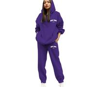 Orange Grey Womens Tracksuit Set Uk With Pocket 2 Piece Hooded Sweatshirt And Sweatpants Oversied Letter Print Lounge Wear Sweatsuits Baggy Hoodie And Cuffed Foot Jogger Set Size 10 12 14 16 18 20 3xl