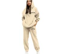 Orange Grey Womens Tracksuit Set Uk With Pocket 2 Piece Hooded Sweatshirt And Sweatpants Oversied Letter Print Lounge Wear Sweatsuits Baggy Hoodie And Cuffed Foot Jogger Set Size 10 12 14 16 18 20 3xl