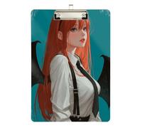 Orange Hair Evil Black Wing Police clipboard Hard Board for Homework Pediatric Size 9 x 12 Silver