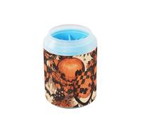 Orange Halloween Evil Pumpkin Checkerboard Reusable Dog Foot Washer Silicone Brush Soft Essential For All Pets Owners for Dogs Cats