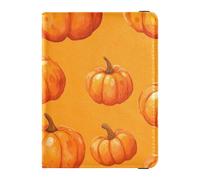 Orange Halloween Pumpkin Leather Passport Holder Cover Wallet Card Holder Passport Case Document Organizer Holder Accessories Ultra Slim, Orange Halloween pumpkin, One Size