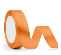 Orange Halloween Ribbon 2cm*23M Silk Satin for Gift Wrapping, Balloon, Hair, Party Decorations - Burnt Orange Christmas Ribbon