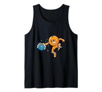 Orange Handball Soccer Attack Cartoon Player Mascot Tank Top