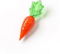 Orange Handmade Mini Carrot Vegetable Fruit Hand Blown Glass Ornaments Miniature Vegetable Figurine Desktop Decor Cute Tiny Collectibles Gifts DecorCollectible Figurines Home Decor Accents