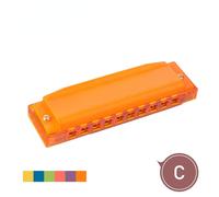 (Orange) Harmonica Comb Melodica C Tune Plastic 10 Holes Children Beginner Use Gifta