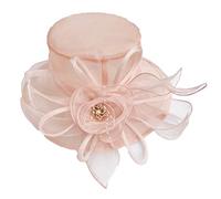 Orange Hatinator Red Fascinator for Women Women Fascinator Lady Cocktail Tea Party Church Wedding Bridal Flower Hat Large Mother of The Bride Hats Dusky with Rose (Beige, One Size)