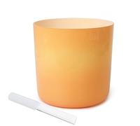 Orange Hazy Crystal Singing Bowl 7 Inch F Note Alchemy Bowl for Yoga Meditation Sound Healing 432HZ Sound Frequency with Striker and O ring