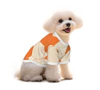 Orange Hexagon Dot Tile Print Pet Clothes - Cotton T-Shirts Soft Breathable Pet Apparel for Small,Medium and Large Dogs and Cats