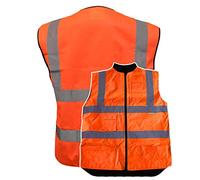 Orange Hi Vis Bodywarmer, Fleeced Lined Reversible, Conforms to EN20471 Class 2 & GO/RT 3279, High Visibility, By Brook Hi Vis, Medium