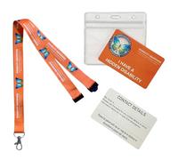 Orange Hidden Disability Lanyard with Butterfly Symbol - from Quantum Leap | Includes Waterproof Zip Lock Pocket & Printed Hidden Disability Card