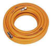 Orange High-Vis Hybrid Air Hose With 1/4 Inch Bsp Unions - 10 Metres - 8mm Bore