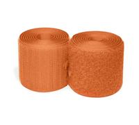 Orange Hook and Loop 2 Inch x 1 Yards Sew On Non-Adhesive Nylon Strips Wide Interlocking Strong Grip Roll Heavy Duty Fastener Tape Easy to Sew for Home Office School Car and Crafting DIY