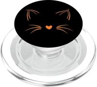 Orange Invisible Cat Face Orange Color Graphic PopSockets PopGrip for MagSafe