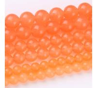 Orange Juice Jade Beads Round Loose Beads Natural Gemstone Beads Crystal Energy Stone Beads for Jewelry Making Bracelet Necklace 8mm