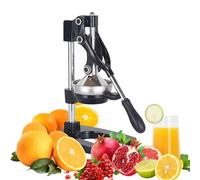 Orange Juice Squeezer Cast Iron Citrus Juicer Hand Press Lemon Squeezer Stainless Steel for Lime Pomegranate Grapefruit Easy to Clean (Black)