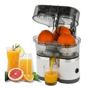 Orange Juicer Electric - Electric Citrus Juicer, Dual-Head, Built-In Cutter & Detachable (White)