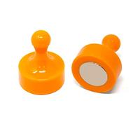 Orange Jumbo Skittle Magnets for Fridge, Office, Whiteboard, Noticeboard, Filing Cabinet - 29mm dia x 38mm tall - Pack of 10