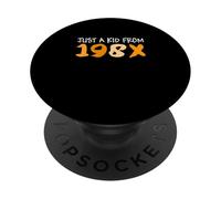 Orange Just A Kid From 198X Orange Graphic PopSockets Adhesive PopGrip