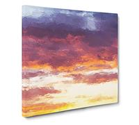 Orange Kissed Clouds Canvas Print | Gallery Wrapped 30mm Frame Wall Art | 14x14 inches | Ready to Hang | Abstract Still Life Picture | Living Room Bedroom Lounge Office