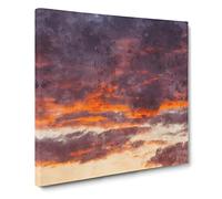 Orange Kissed Clouds Canvas Print | Gallery Wrapped 30mm Frame Wall Art | 20x20 inches | Ready to Hang | Abstract Still Life Picture | Living Room Bedroom Lounge Office