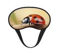 Orange Ladybug Eye Mask for Sleeping Soft Satin Sleep Shade Cover Blindfold with Elastic Strap Travel Nap Blackout Eye Shade Cover for Women Men