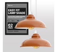 Orange Lampshade for Ceiling,32cm Lamp Shades Set of 2 Light Shade Ceiling Light Industrial Metal Pendant Lighting Ceiling Light Shade Lamp Shades Ceiling for Indoor Pendant Light Shade