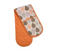 Orange Leaf Double Oven Glove PF-5100159 - 100% Cotton, Mixed-Fibre Fill, Dual-Handed, Arm-Length Protection, Machine Washable