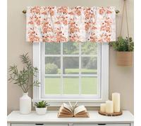 Orange Leaf Fruit Valances for Windows, Plant Nature Rod Pocket Valance Short Window Treatments Curtains for Kitchen Bathroom Bedroom Decor, 60 x 18 Inches