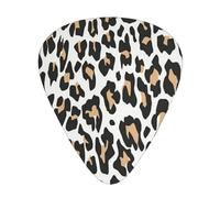 Orange Leopard Print On White Animals Wildlife,12 Pcs Guitar Pick,3 Different Thickness Plectrums for Acoustic Guitar Bass Ukulele (0.46mm 0.96mm 0.71mm)