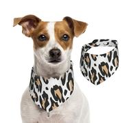 Orange Leopard Print On White Animals Wildlife,Pet Bib Scarf Cats Dog Bandana Dogs Towel Bib Adjustable Pet Scarf,L