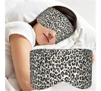 Orange Leopard Print On White Animals Wildlife, Sleep Mask for Home Travel, Full Eye Covers Light Blocking Eye Mask Sleep Eye and Ear Muffs