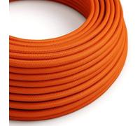 Orange Lighting Cable LEDSone 16.4ft Vintage 2 Core Round 18AWG Fabric Electrical Wire, 5m 2 Conductors Lamp Flex Cord Modern Cloth Covered Wire for Pendant Light Bulb Industrial DIY Project.