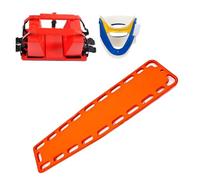 Orange Lightweight Spine Board Stretcher, Neck Brace & Head Bed, Plastic Emergency Rescue Spine Board for EMT, Ambulance & Sports Field Use(F)