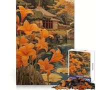 Orange Lilies by A Japanese House Jigsaw Puzzle 1000 Piece for Teenagers Mind Skill Toy Peaceful Fun Design Assembly Unique Gift (50x75cm)