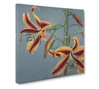 Orange Lilies by Kazumasa Ogawa Canvas Print | Gallery Wrapped 30mm Frame Wall Art | 14x14 inches | Ready to Hang | Modern Floral Picture | Living Room Bedroom Lounge Office