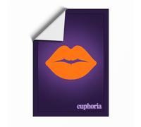 Orange Lips, Euphoria Modern Unframed Wall Art Print A3 (42×29.7cm), Wall Decor for Living Room, Bedroom, Office & Home, Art Gift