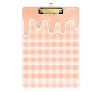 Orange Lolita Lace Plaid A4 Nursing Edition clipboard Standard Hole Contractor clipboard Plastic for Homework Pediatric Size 9 x 12
