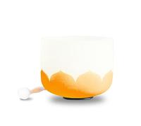 Orange Lotus Flower On White Background, Crystal Yoga Singing Bowl, 7-12 Inches, Handmade, Meditation Prop To Relieve Fatigue And Anxiety, Suitable For Beginners And Prof,11 Inches