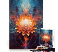 Orange Lotus in Cosmic Bloom Jigsaw Puzzles 1000 Pieces for Teenagers Brain Skill Family Joy Exact Edge Memorable Gift (38x26cm)