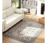 (Orange||M) HOMCOM Flannel Non-Slip Washable Rug for Living Room