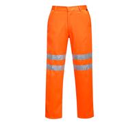 (Orange, M) Portwest Hi-Vis Poly-cotton Trousers
