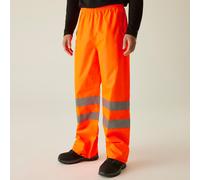 Orange male 3XL Regular Regatta Professional Hi-Vs Pro Packaway Trousers Orange, Size: 3XL Regular
