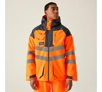 Orange male S Regatta Professional Men's Waterproof Hi-Vis Reflective Hooded Jacket Orange, Size: S