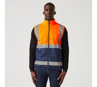Regatta High Visibility Pro orange/navy full zip unlined work gilet #TRS257