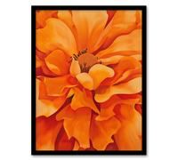 Orange Marigold Flower Painting Modernist Floral Framed Art Print Artery8 Orange A4