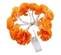 Orange Marigold Garland With LED Light, Marigold Garlands With Lights For Diwali Decorations, Marigold Garland Lights, Diwali Decorations Items, For Day Of The Dead Decorations