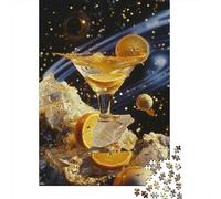Orange Martini Cocktail Recipe 1000-Piece Puzzle for Adults, 38x26cm/1000pcs; for A Quiet Evening Project at Home; Smooth White Card with Reduced Dust