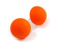 Orange Matte Acrylic Button Shaped Stud Earrings/15mm Diameter
